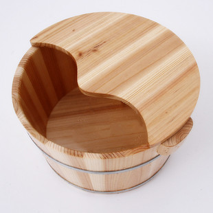 Chinese Fir Foot Bath Bucket Foot Bath Bucket Foot Washing Bucket Foot Therapy Bucket Foot Washing Basin with Massage Granules with Cover Cloud