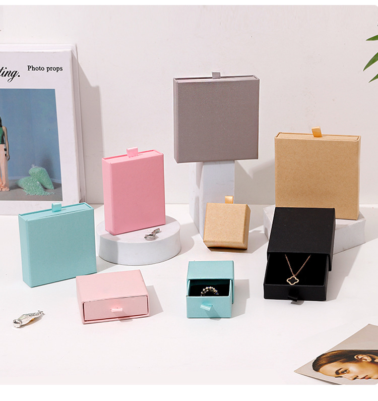 Drawer Ornament Packaging Paper Box Spot Factory Wholesale Jewelry Box Bracelet Box Earrings Pendant Storage Box display picture 1