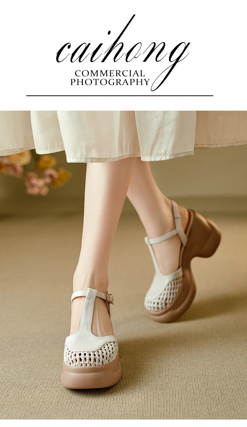Sandal nữ quai chữ T đế xốp dày phong cách La Mã — đen chi tiết 1