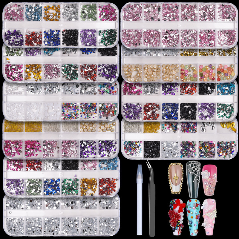 Nail Art Accessories Mixed Trendy Resin Flat-Bottom Irregular Mini Small Acrylic Nail Art Rhinestone Decorations Accessories Nail Art Accessories Mixed Trendy Resin Flat-Bottom Irregular Mini Small Acrylic Nail Art Rhinestone Decorations Accessories
