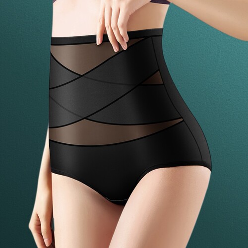 Women's High-Waist Tummy Control Shaping Bodysuit with Seamless Waistband and Ice Silk Light Shaping Underwear