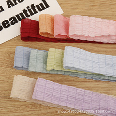 Bamboo-striped Crinkled Yarn, Children's Hair Accessories DIY Bow Materials, Apparel Trimmings, and Ribbon for Flower & Cake Packaging