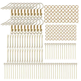 220pc KC金耳钩耳针连接圈 手工配件 DIY手链项链饰品制作材料