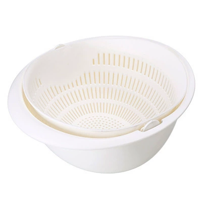 Handheld Removable Double-Layer Drying Rack, Polypropylene, 23×10.5 cm, Hygienic Fruit & Veg Colander