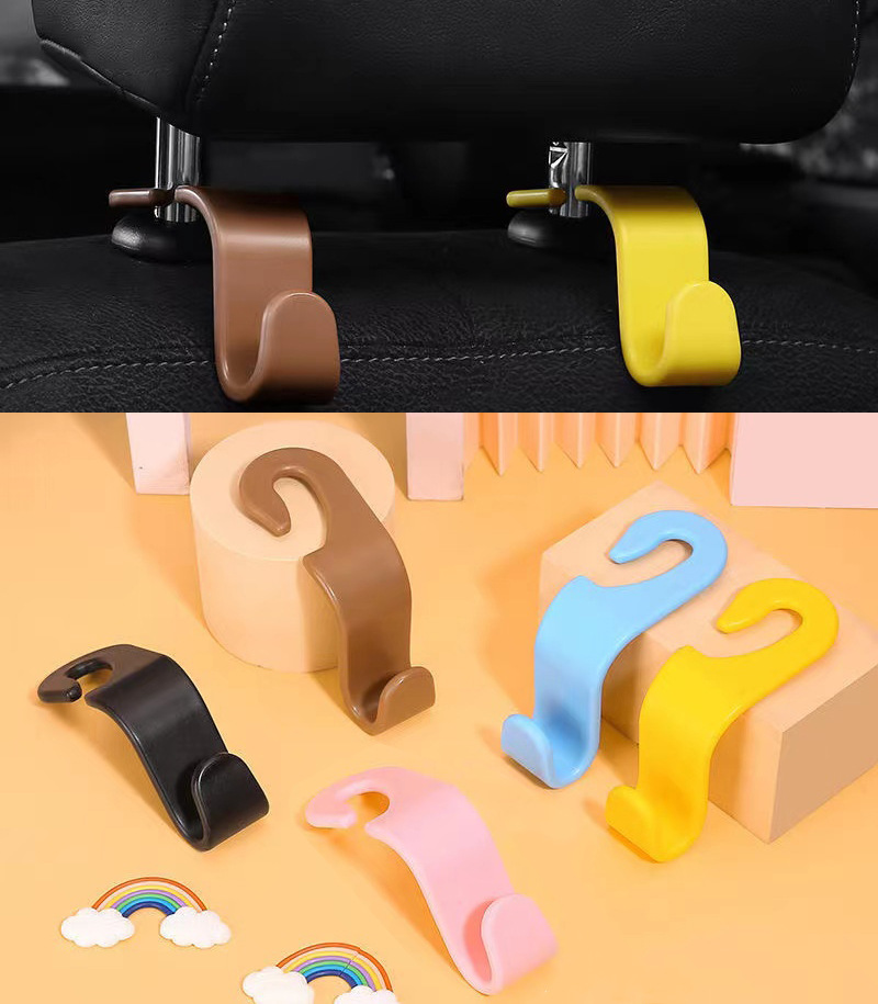 Car hook with hidden back seat hook, multi-functional car accessory, creative in-car single hook installation