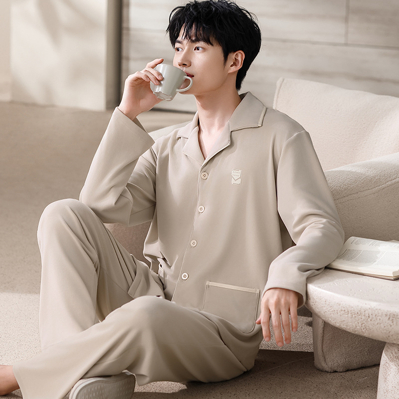 Y74008 카라넥 긴팔 잠옷