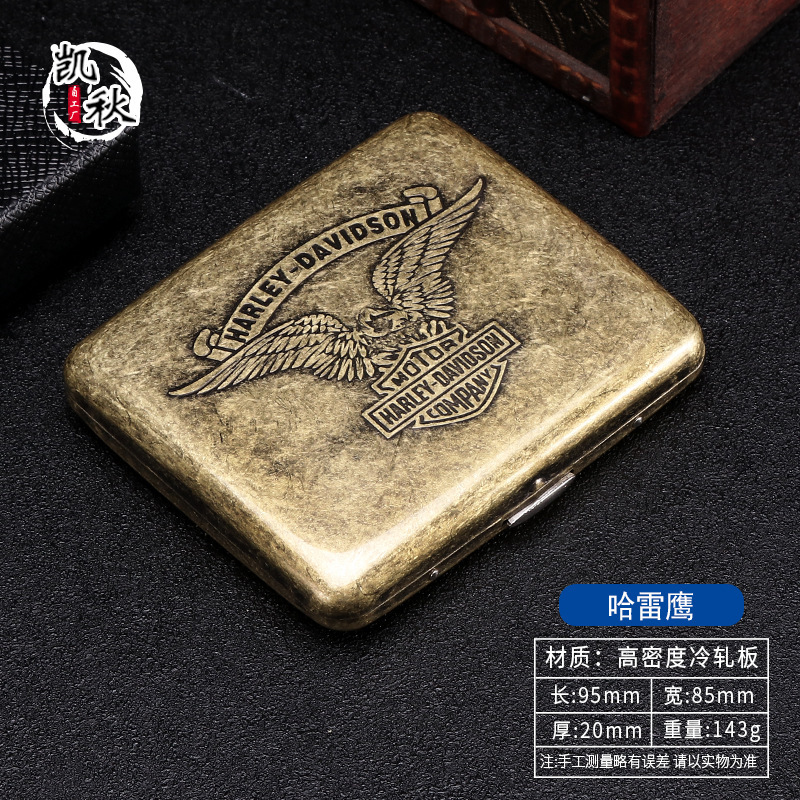新商品のステンレス金属両面カバー20本のタバコ箱青銅凝縮花自動携帯タバコ箱現物卸売り|undefined