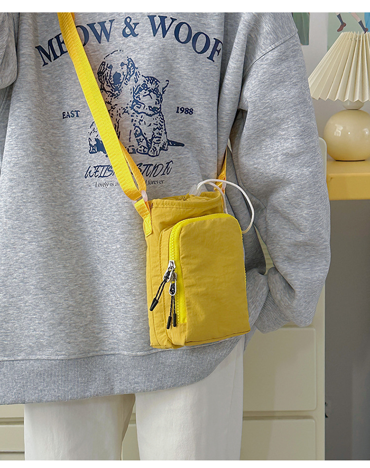 New solid-color student cycling casual women's bag, lightweight outdoor mobile phone bag and accessory bag undefined