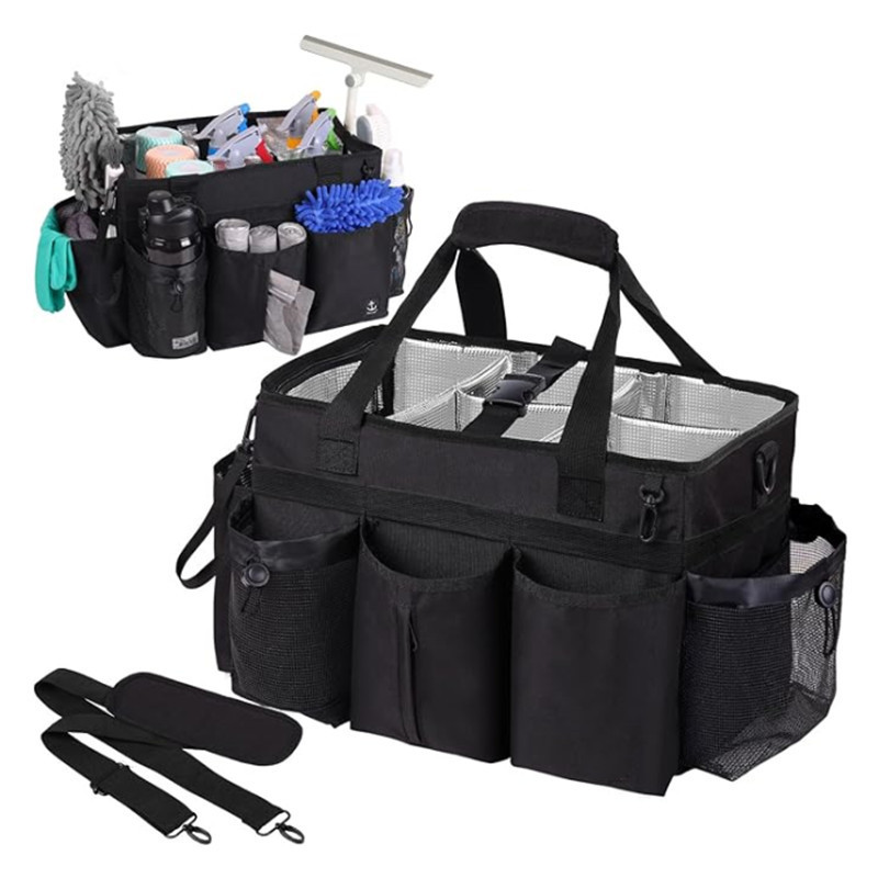 Nuevo kit de limpieza doméstica transfronteriza especial con placa de soporte resistente gran bolsa de limpieza con partición desmontable