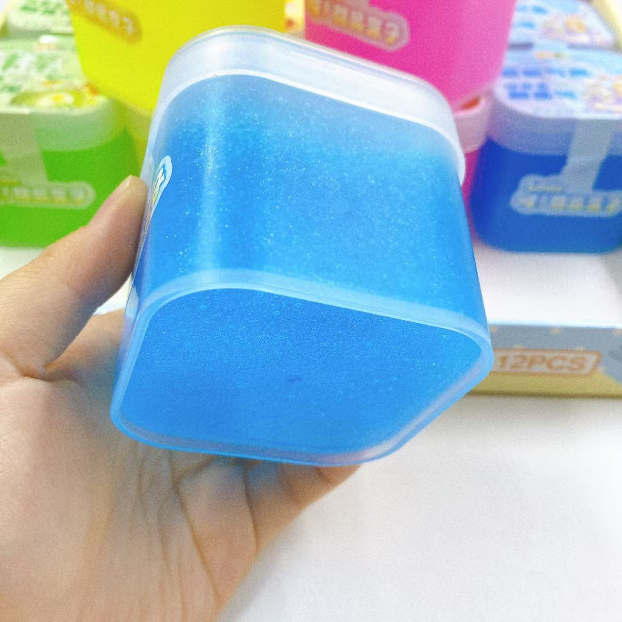 Juguetes de barro de cristal espumante para niños barro de color slime colorido perlado barro de papelería caja grande tienda por departamento al por mayor