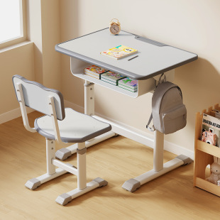 Children's Study Table Can Be Lifted and Lowered, Primary School Students' Writing Homework Desk, Children's Table, Household Simple Desk and Chair Set