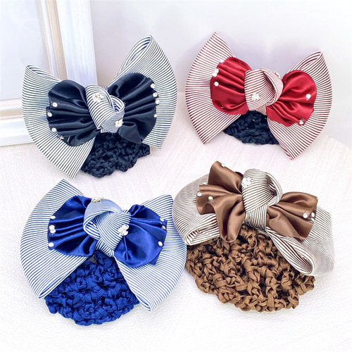 Bank nurse head flower girl hotel work professional hair net stewardess hair pocket head flower plate hair clip hair accessories net pocket
