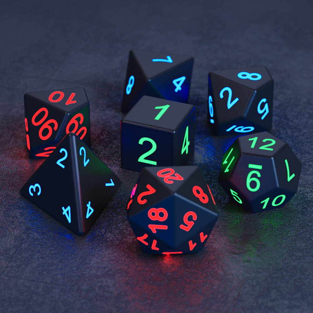 Cross-border hot products Colorful multi-faceted electronic toys Luminous dice Entertainment running group board games Charging dice set wholesale