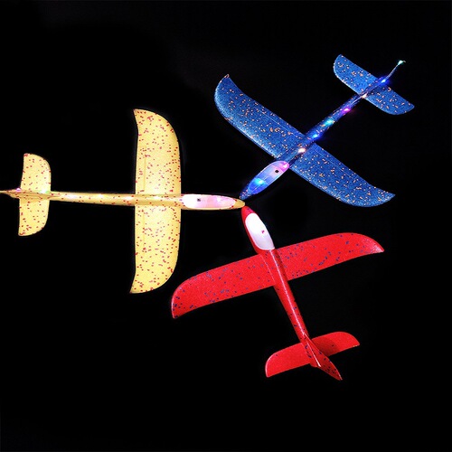Internet celebrity toys outdoor children's large foam airplane hand-thrown spinner luminous throwing glider assembly model