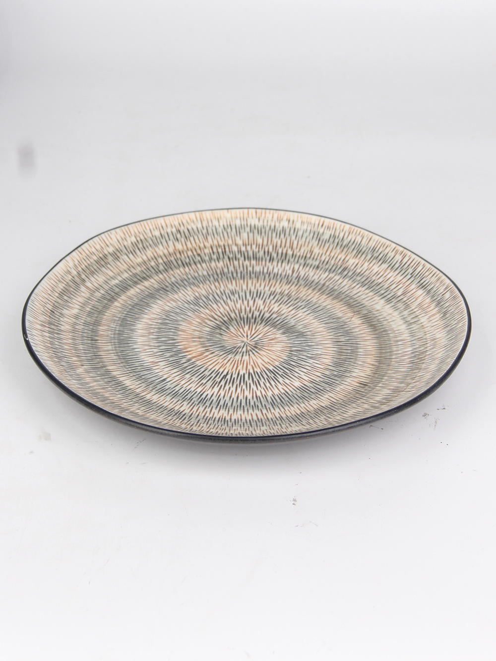 12 pulgadas simple estilo redondo plato de cerámica Hotel occidental Placa de carne Placa de pasta placa fría plato