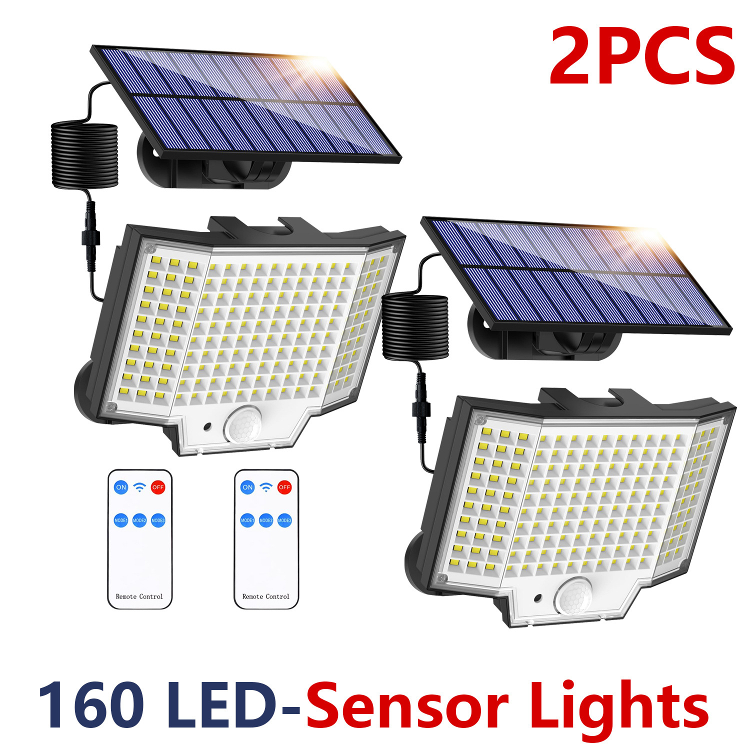 160LED tipo split con control remoto 2 pack