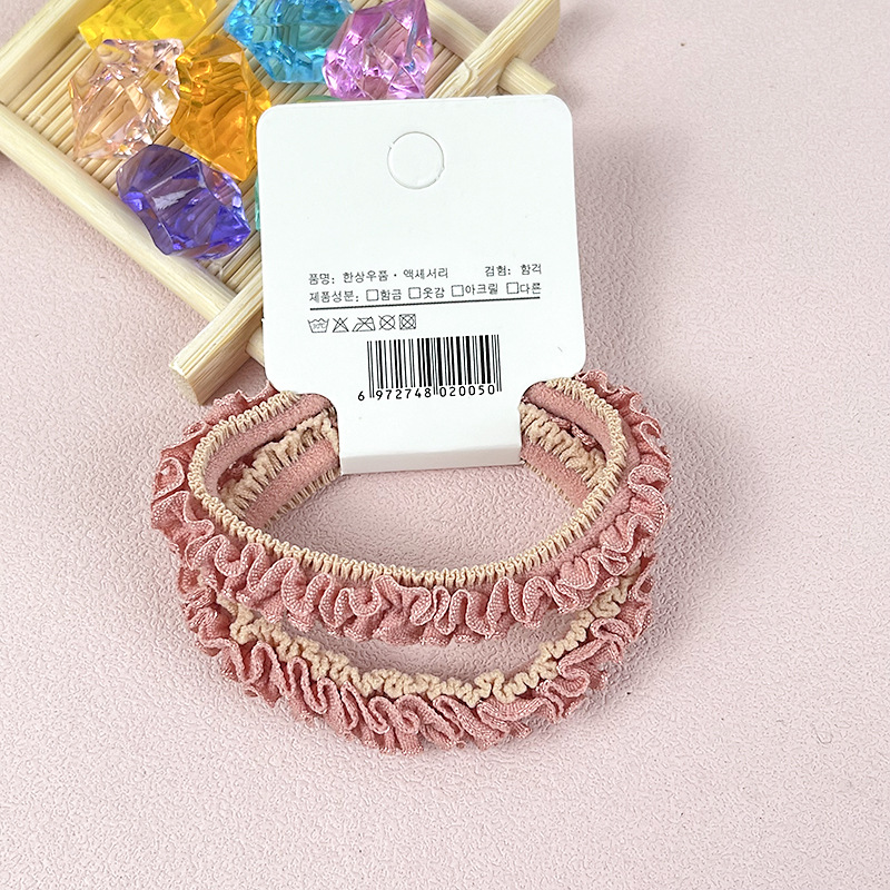 Cuerda de pelo japonesa y coreana cuerda de goma de encaje cuerda de pelo de alta elasticidad duradera gruesa chica lazo de pelo personalidad color banda de pelo