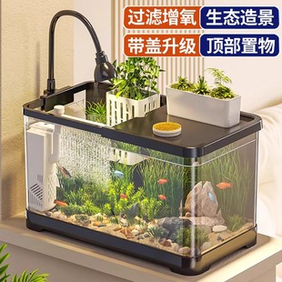 Fish Tank Small Living Room New Filter Oxygen Generator All-In-One Home Landscaping Complete Ecological Desktop Fish Tank