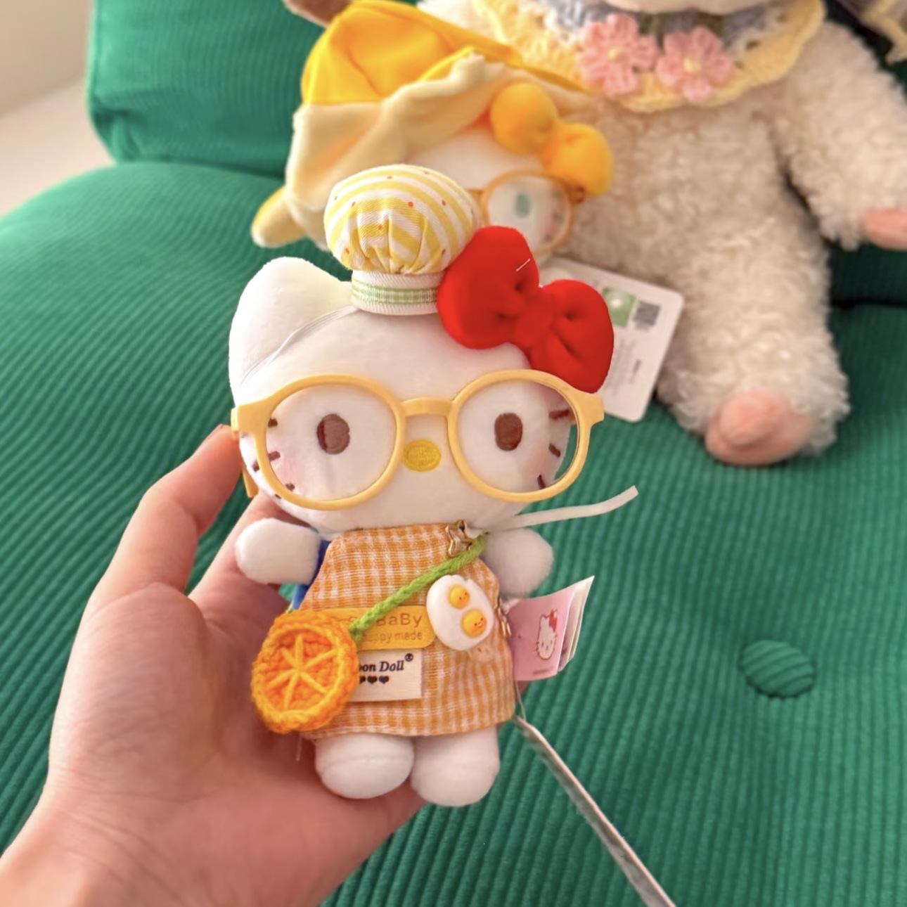 Genuino clásico KT Hello Kitty mochila bolso colgante dibujos animados lindo hellokitty llavero muñeca de felpa mujer