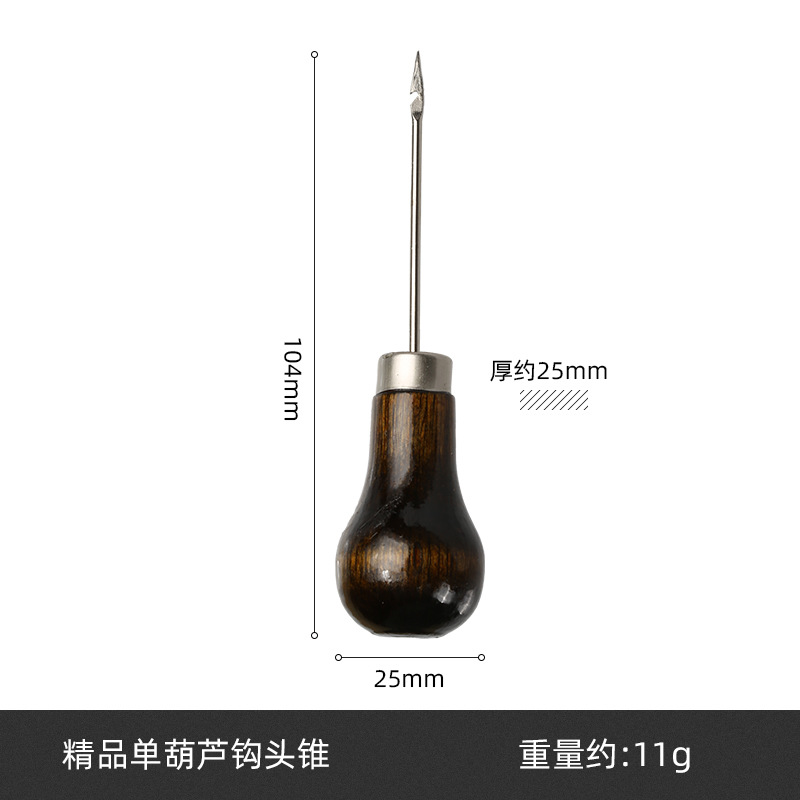 Nuevas herramientas de costura de cuero forma de calabaza mango de madera puncher herramientas hechas a mano en stock al por mayor