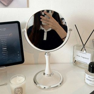 Ins Style Mirror Student Dormitory Desktop Cosmetic Mirror Women's Round Large Table Magnifying Double-sided Mirror Internet Celebrity