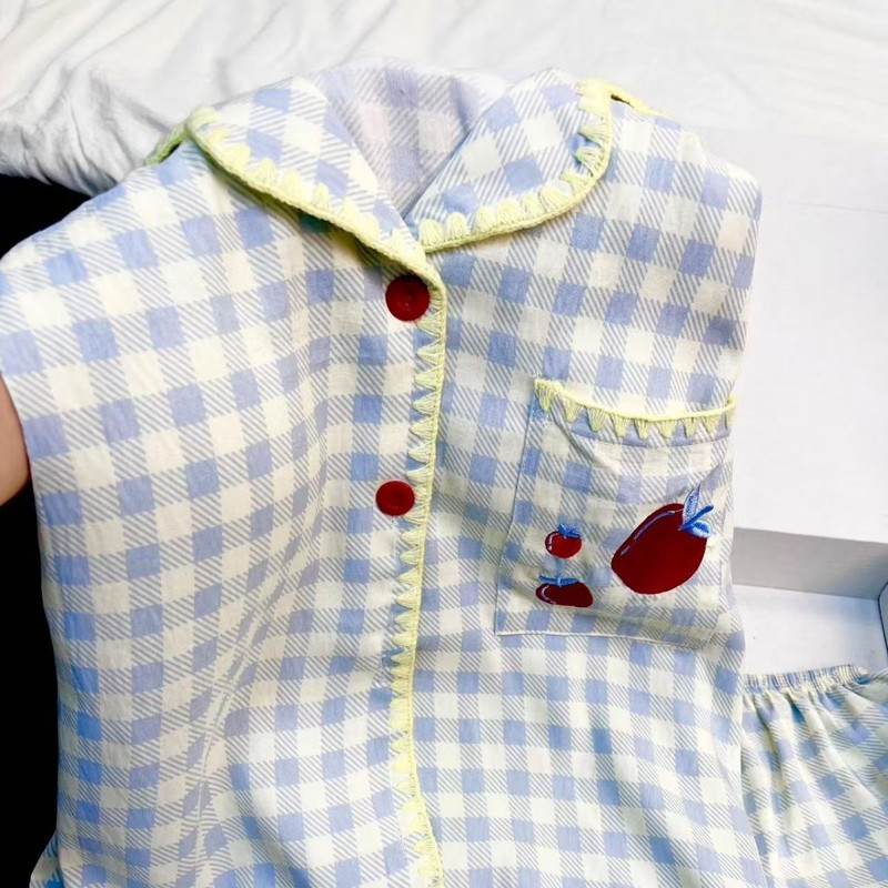 春秋睡衣女款长袖带胸垫居家云朵棉可爱大码女士家居服高级感套装|undefined