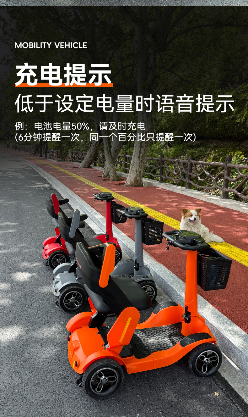 Amazon's Most Popular Scooter for the Elderly, Four-Wheel Electric Vehicle, Folding Scooter for the Disabled, Internet Celebrity Scooter