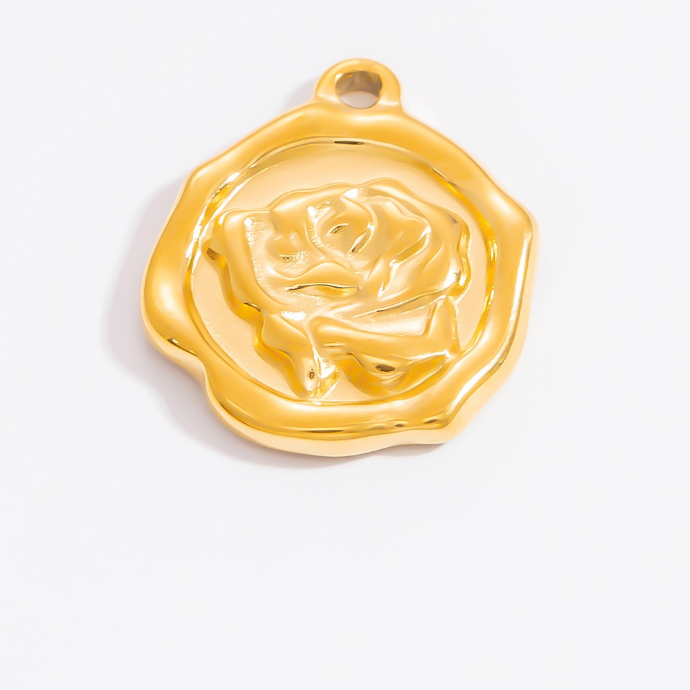 Retro, French Style Style 1 Piece 304 Stainless Steel PVD Coated Real Gold Plated Starfish Flower Butterfly Pendant DIY Ornament Accessories