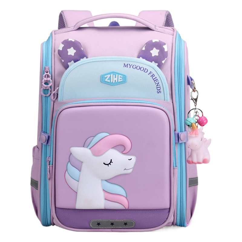 Bolsas escolares para niños transfronterizos Bolsa de espacio 3D de dibujos animados de escuela primaria estudiante mochila protección de la columna vertebral Niña de cuarto grado Escuela primaria