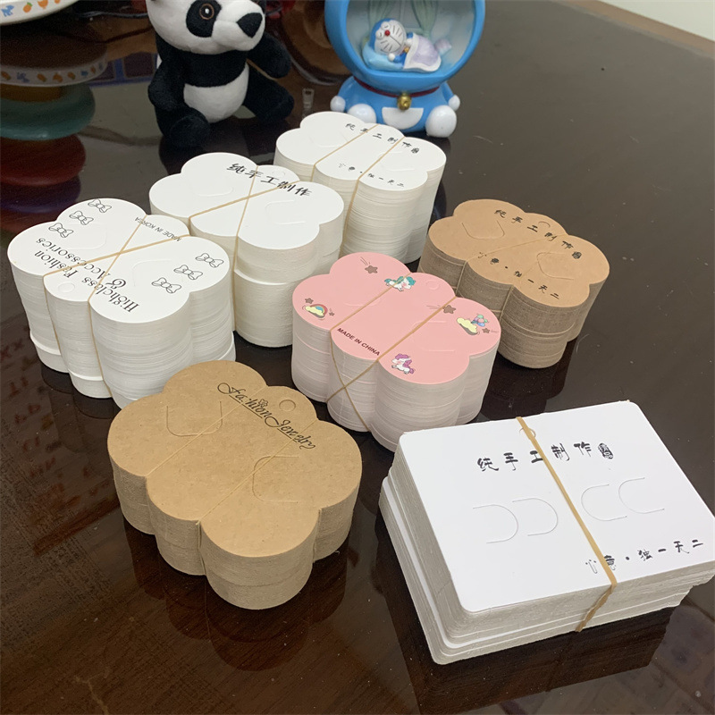 100 sheets in a bundle, hair accessories packaging, white bow card head tag, hairpin, hairpin, cloud card paper wholesale