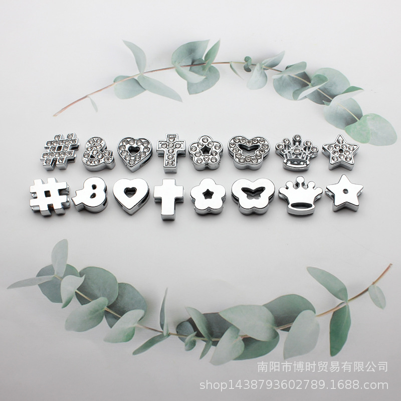 8 ミリメートルクロームダイヤモンド表面ベルトハートハート型携帯電話チェーンナンバープレートキーホルダージュエリーアクセサリーベルト