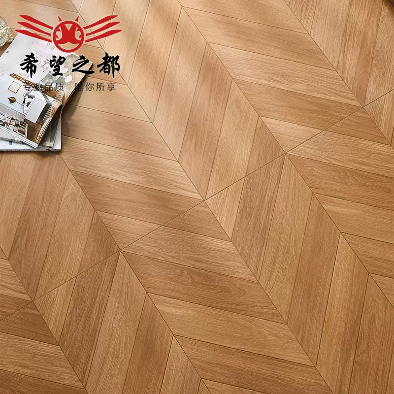 法式柔光天鹅绒鱼骨纹木纹瓷砖750x1500mm卧室客厅仿实木地板砖