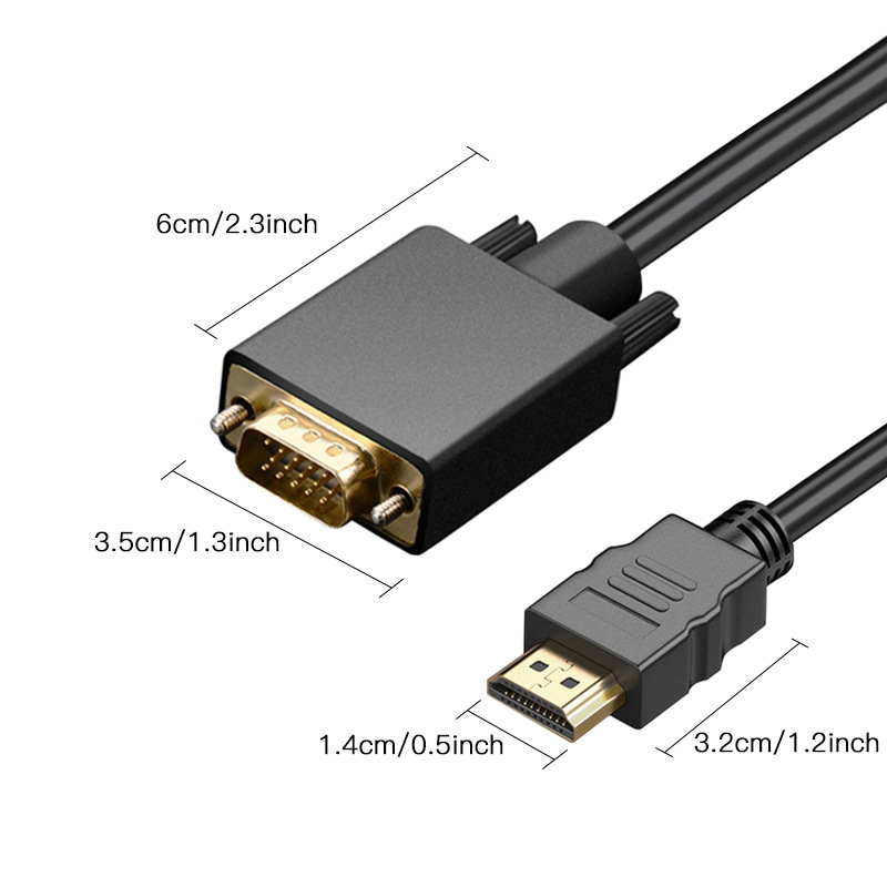 HDMI変換VGAケーブル1.8メートルVGAコンバータhdオーディオ付きノートブックプロジェクタHDMI TO VGA