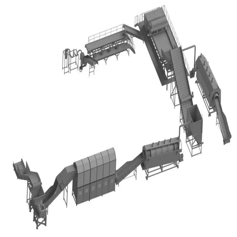 定制 废旧混合塑料预处理系统 撕碎破碎分选设备 塑料回收热解