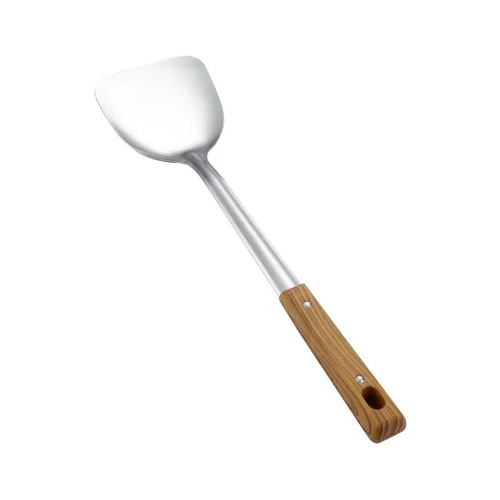 Stainless steel home wooden handle wok spatula cooking spoon soup spoon colander kitchen cooking pan spatula utensil set