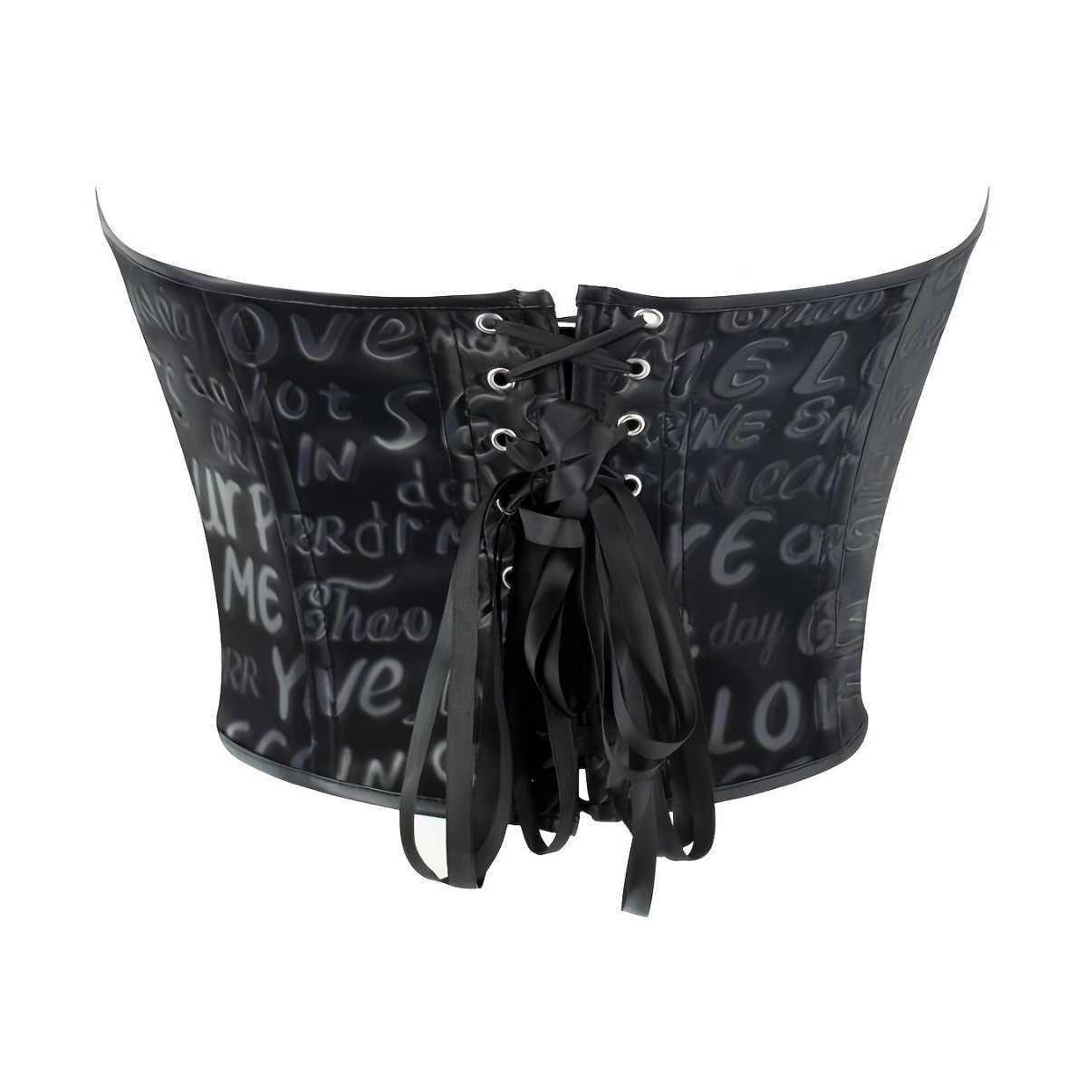 Impresión de letras negras sin cinturón de hombro cintura cinturón de pectoral hueso de pescado ropa de plástico suministro transfronterizo