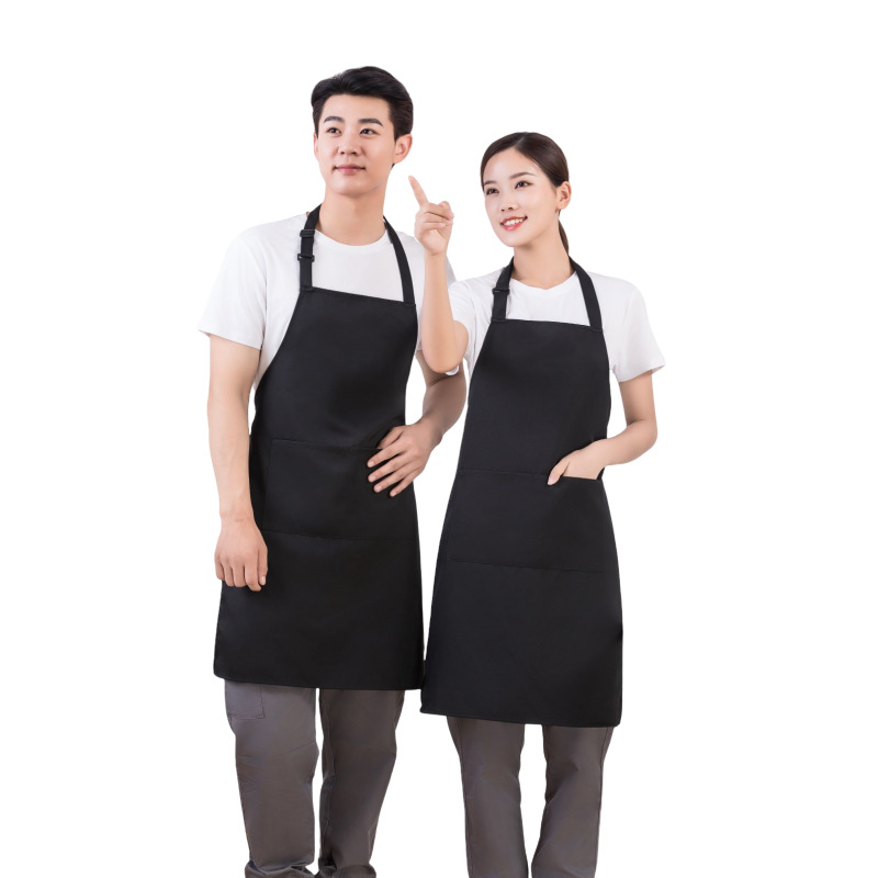 Delantal de color sólido impermeable cocina casero comedor ropa de trabajo para adultos horneado de moda cocina delantal sin mangas negro