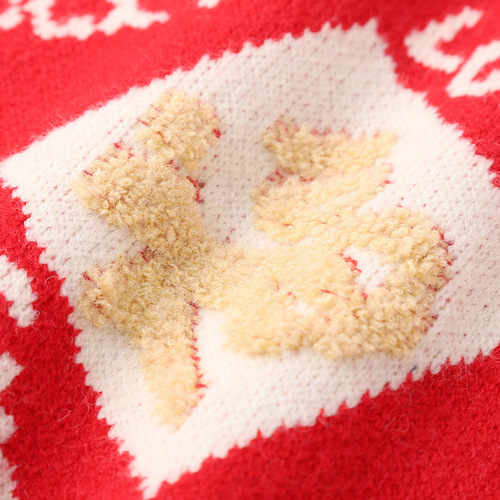 Guochao Dragon Year Born in the Year of the Rat Red Knitwear New Winter New Year Fortune Character Family of Three Parent-Child Set New Year Greeting Dress