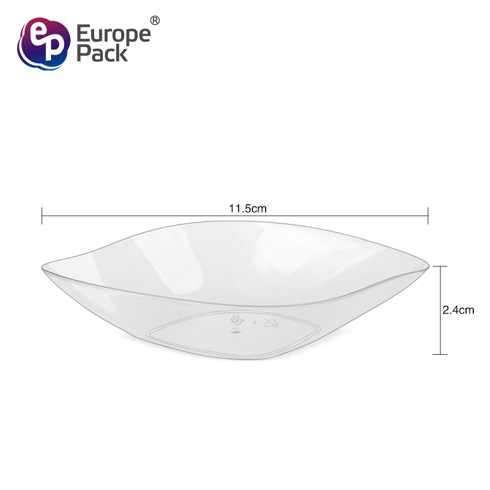 Copa de mousse desechable Taza de postre PS Taza de plástico Taza de pudín Taza redonda de punto de fábrica Taza cuadrada