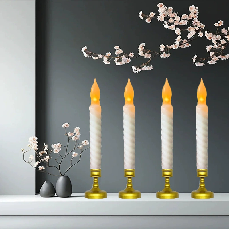 Новая светодиодная цифровая свеча из пластика с резьбой, атмосферная свеча в европейском стиле для свадеб, праздников, вечеринок, длинная свеча