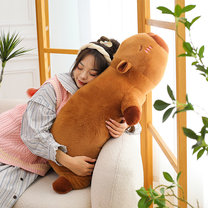 카피 바라 소녀 잠자는 다리 유물 인형 카피 바 봉제 장난감 베개 낮잠 유물
