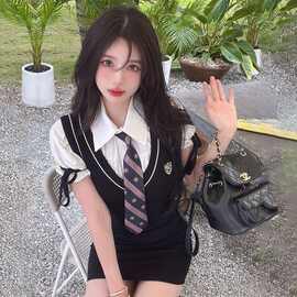 2026夏季连衣裙子女学院风韩版ins甜辣妹气质短裙包臀裙JK制服女