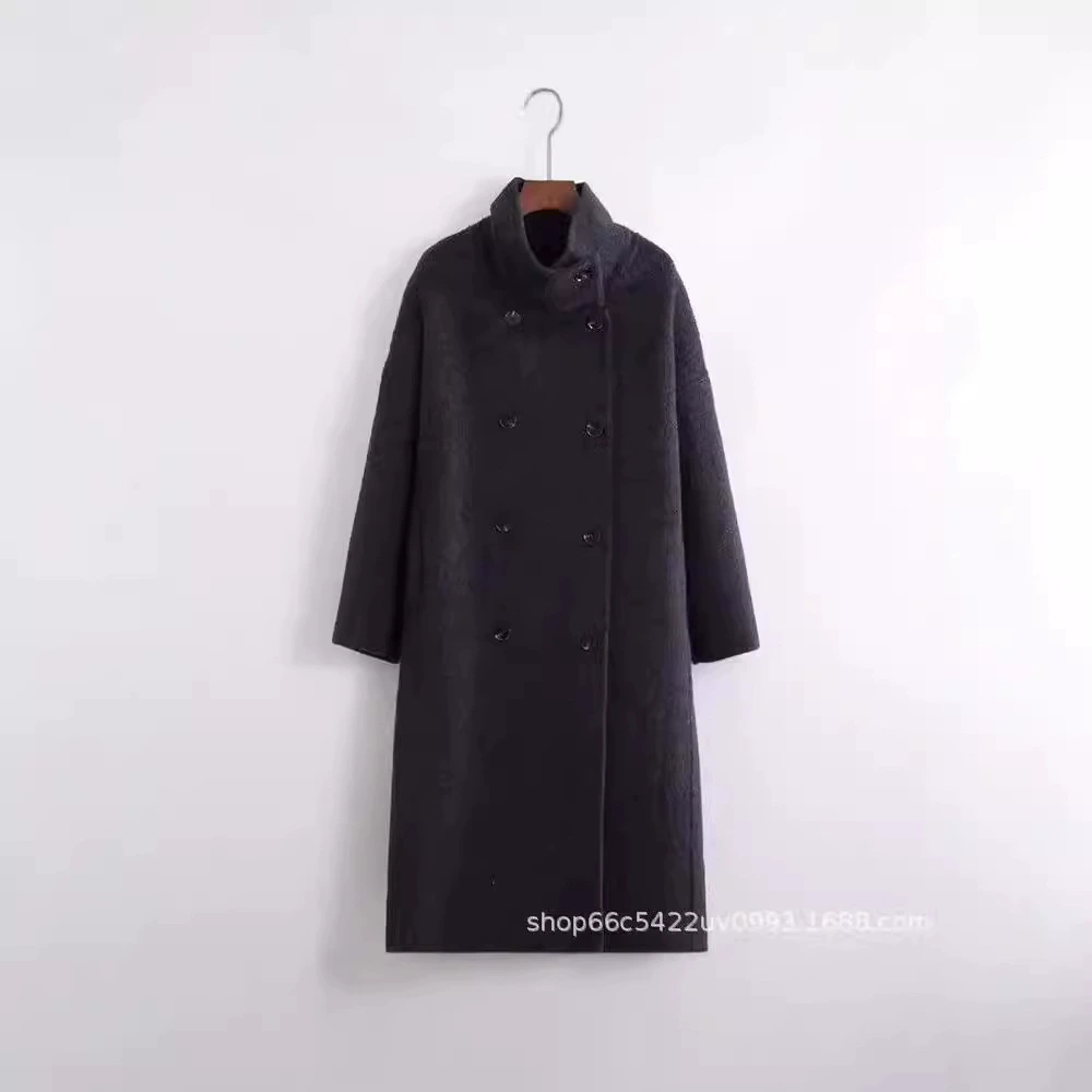 Длинное двустороннее шерстяное пальто Chenlan,Oversized в корейском стиле, ручная работа из премиальной шерсти