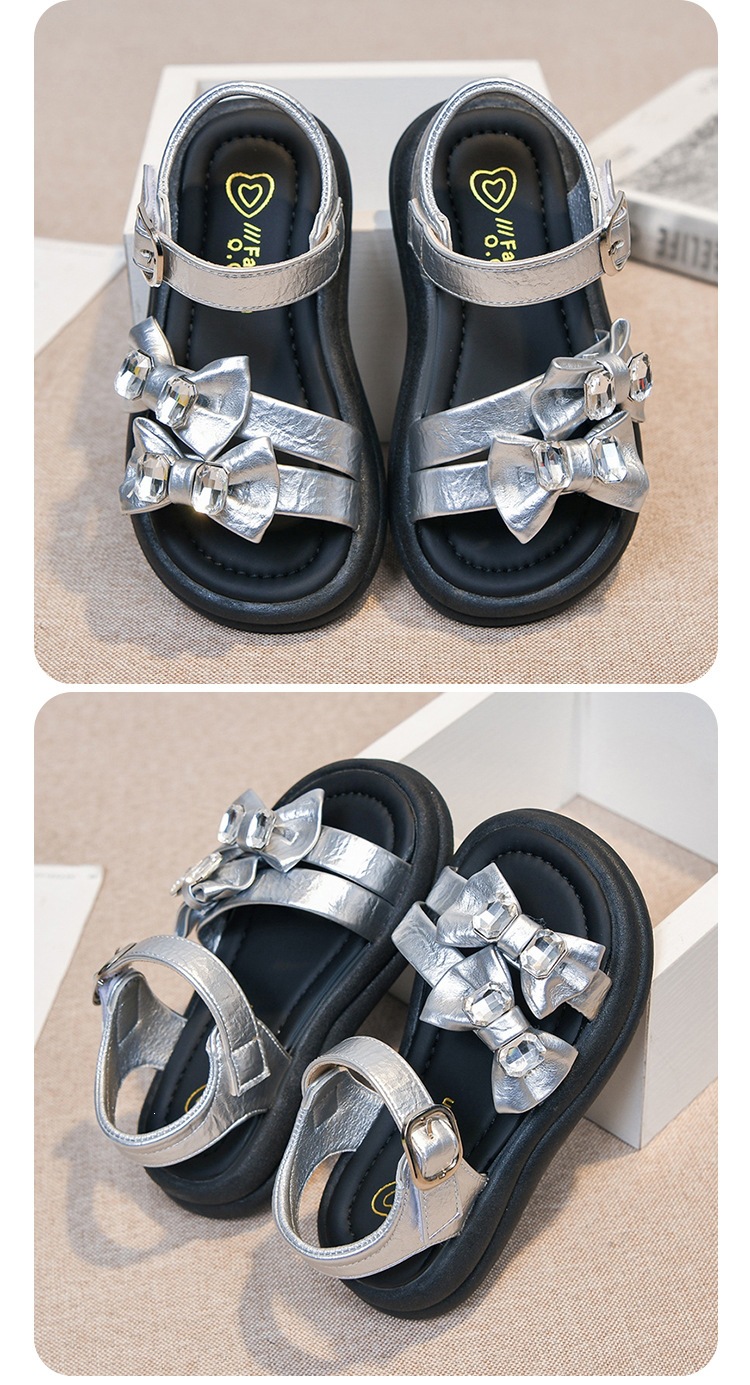 Sandali bambina con fiocco leggeri scarpe estive mare_voghion.com