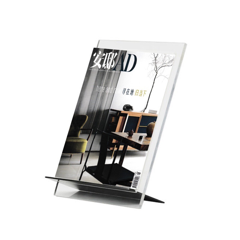 现代简约亚克力书架极简创意杂志架摆件样板房售楼处书房软装饰品