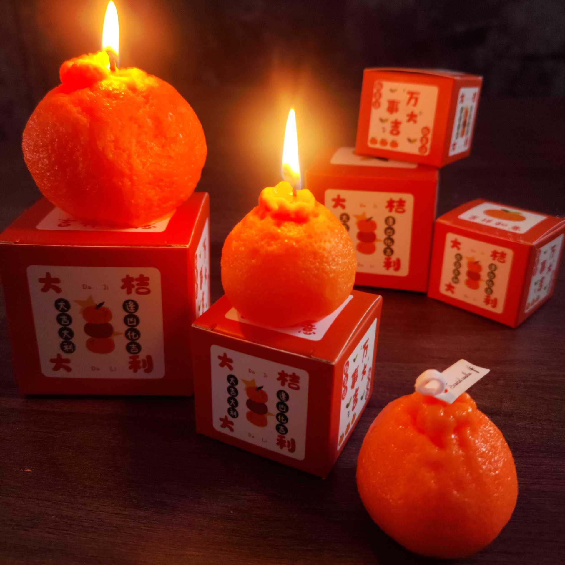 新年大桔大利香薰蜡烛过年氛围感仿真橘子创意礼物持久香薰工厂批