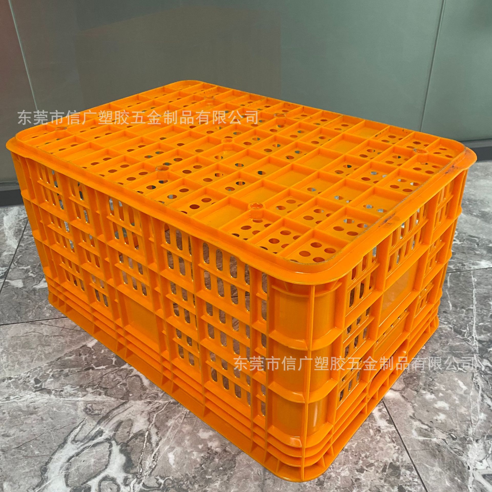 塑料周转框厂家批发 蔬菜框加厚 运输蓝色胶框镂空网格错位筐箩筐