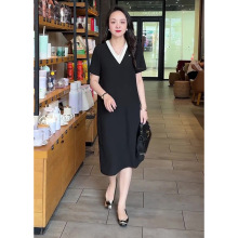 2025新款简约高端质感高级感正式场合温柔风黑色连衣裙子女装夏装