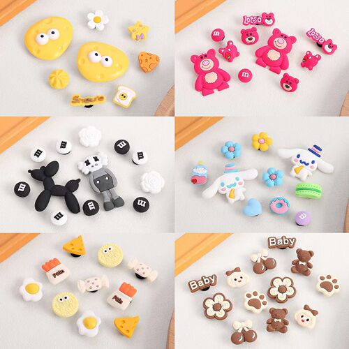 Hole shoes DIY shoe flowers garden shoes accessories cute cartoon shoe clips slippers decoration clips drop PVC soft rubber wholesale