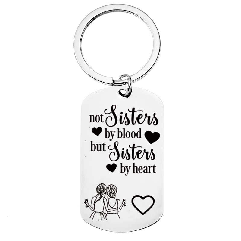 Friendship gifts for good friends, girlfriends and sisters Titanium steel keychain lettering Christmas birthday gifts